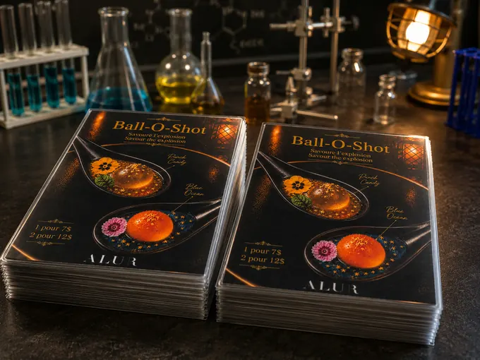 Custom printed menus